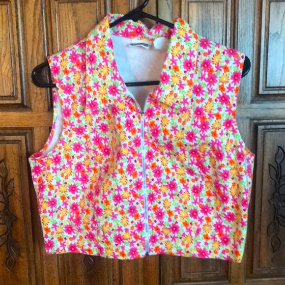 Vintage Tops - 🌻🌈Vintage Zip Up Crop Top
